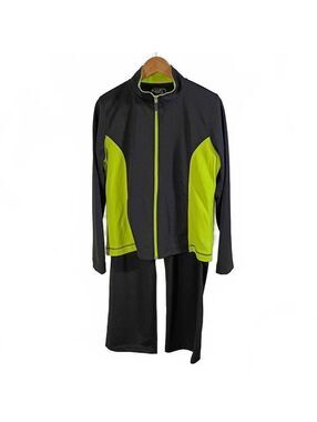 Be Inspired Black and Lime Green Two-Piece Activewear Set Size L